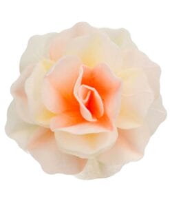 Flor De Papel Comestible Funcakes - Rosa Pastella Amarillo / Naranja Ombre Grande
