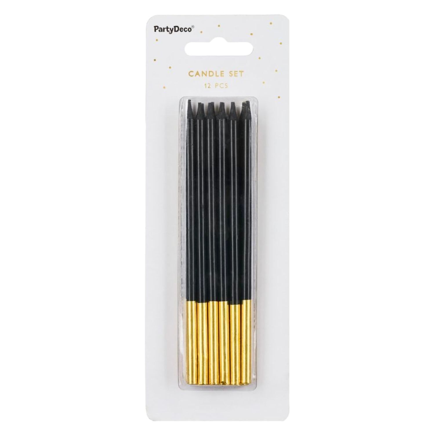 Velas CumpleaÑos Partydeco - Negro / Dorado (14 Cm) 2 Velas CumpleaÑos Partydeco - Negro / Dorado (14 Cm) - Imagen 2
