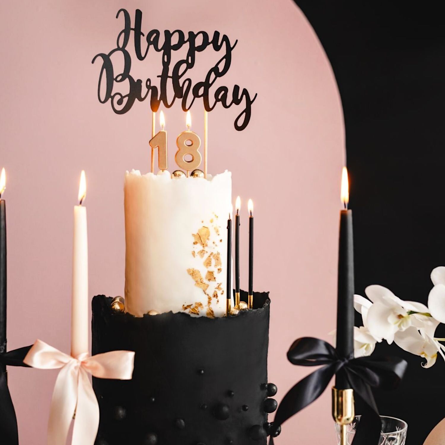 Velas CumpleaÑos Partydeco - Negro / Dorado (14 Cm) 4 Velas CumpleaÑos Partydeco - Negro / Dorado (14 Cm) - Imagen 4