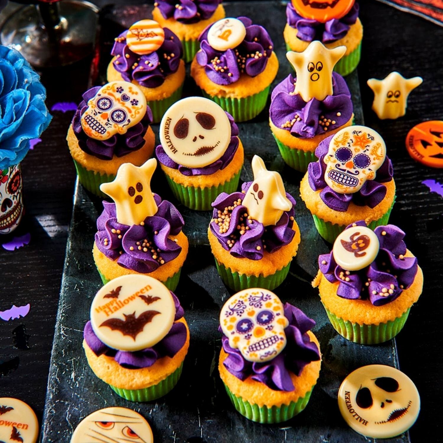 DECORACIONES DE CHOCOLATE FUNCAKES - MIX HALLOWEEN (Ø 2 CM) 2 DECORACIONES DE CHOCOLATE FUNCAKES - MIX HALLOWEEN (Ø 2 CM) - Imagen 2