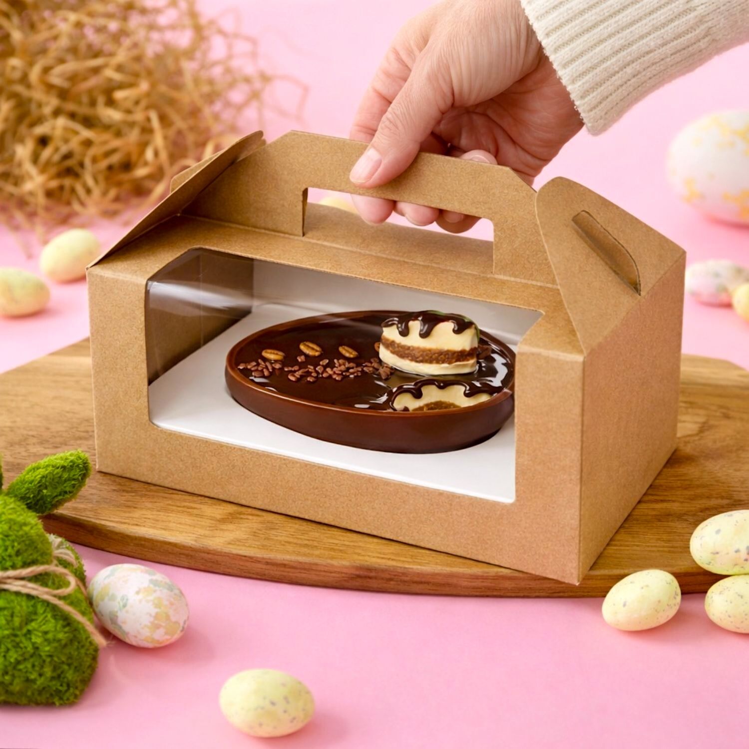 Caixa Kraft Com Janela Para Ovo De PÁscoa Com Base AjustÁvel 2 Caixa Kraft Com Janela Para Ovo De PÁscoa Com Base AjustÁvel - Image 2