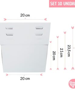 Set 10 Cajas Para Tarta 4 Alturas Ajustables - 20 Cm