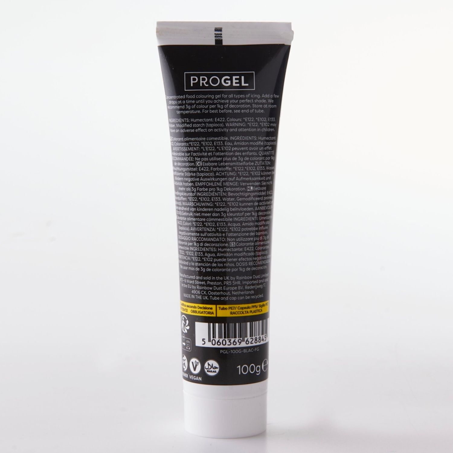 Colorante En Gel "progel" Rainbow Dust - Black / Negro 100 G 2 Colorante En Gel "progel" Rainbow Dust - Black / Negro 100 G - Imagen 2