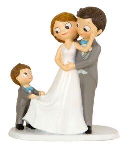 Figura Para Bolo De Casamento Noivo E Noiva Com Menino - Mopec
