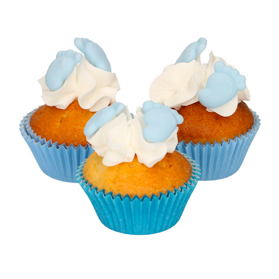 Decoraciones De Azucar Funcakes - Pies Bebe Azules 2 Decoraciones De Azucar Funcakes - Pies Bebe Azules - Imagen 2