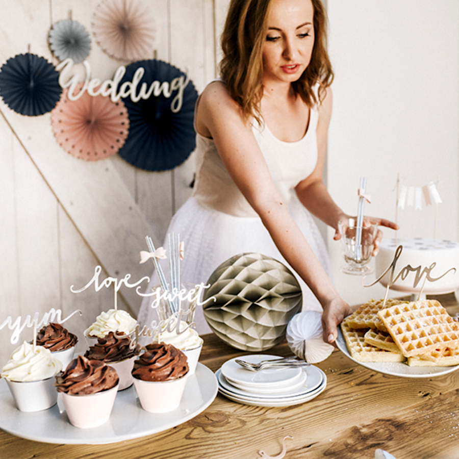 Topper Para Tarta Partydeco - Love Plata 4 Topper Para Tarta Partydeco - Love Plata - Imagen 4