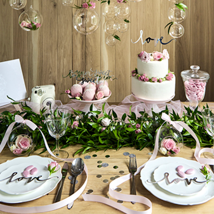 Topper Para Tarta Partydeco - Love Plata 2 Topper Para Tarta Partydeco - Love Plata - Imagen 2