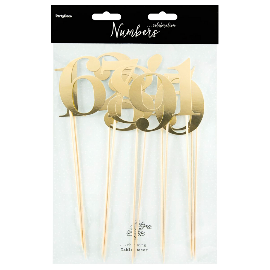 Toppers De Numeros Partydeco - Dorados 5 Toppers De Numeros Partydeco - Dorados - Imagen 5