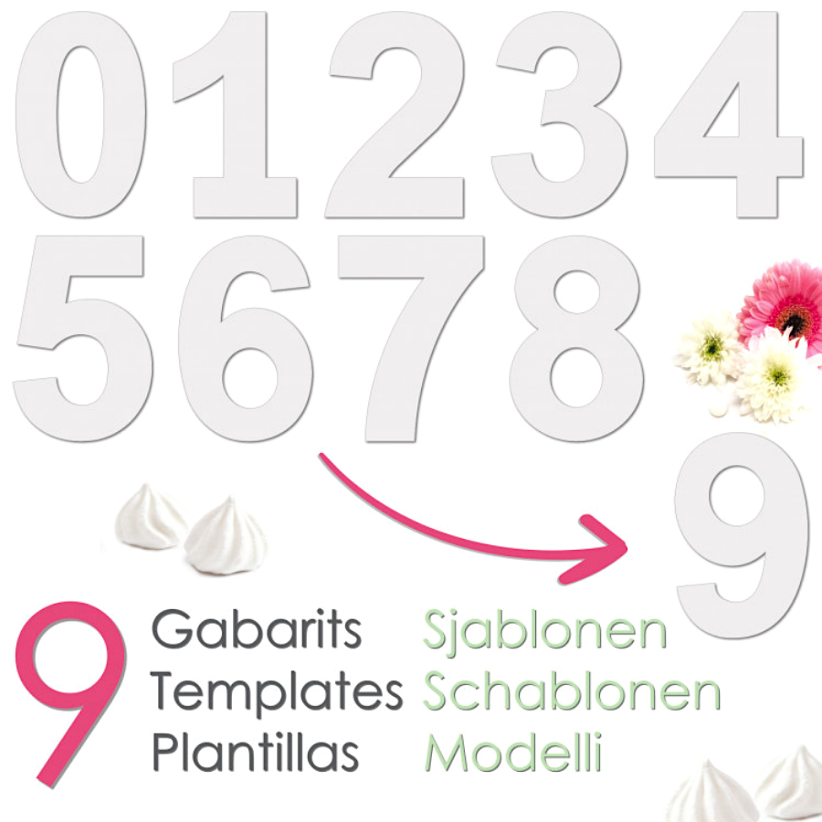 Plantillas Para Tartas Scrapcooking - Numeros 2 Plantillas Para Tartas Scrapcooking - Numeros - Imagen 2