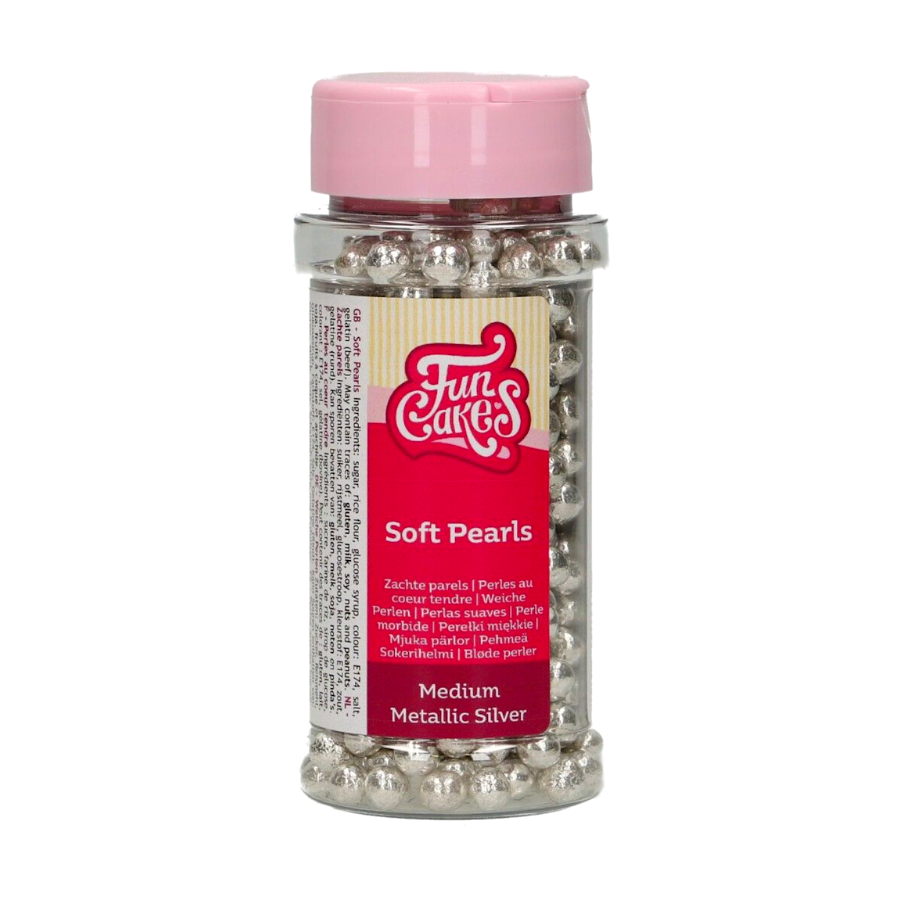 Perlas De Azucar Blandas Funcakes - Plata Metalizado 55 G 2 Perlas De Azucar Blandas Funcakes - Plata Metalizado 55 G - Imagen 2
