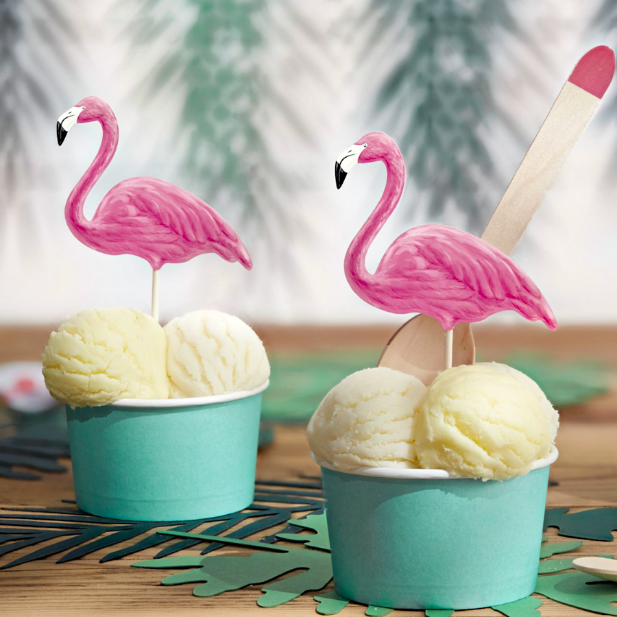 Toppers De Flamencos Rosas - Partydeco 3 Toppers De Flamencos Rosas - Partydeco - Imagen 3