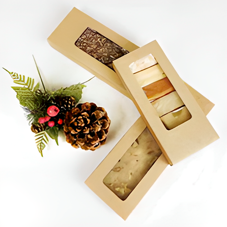 Caja Para Turron Kraft Con Ventana - 20,5 Cm 2 Caja Para Turron Kraft Con Ventana - 20,5 Cm - Imagen 2