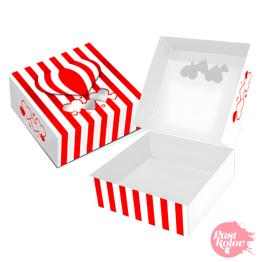 Caja Para Galletas Corazones Y Rayas - Grande 2 Caja Para Galletas Corazones Y Rayas - Grande - Imagen 2