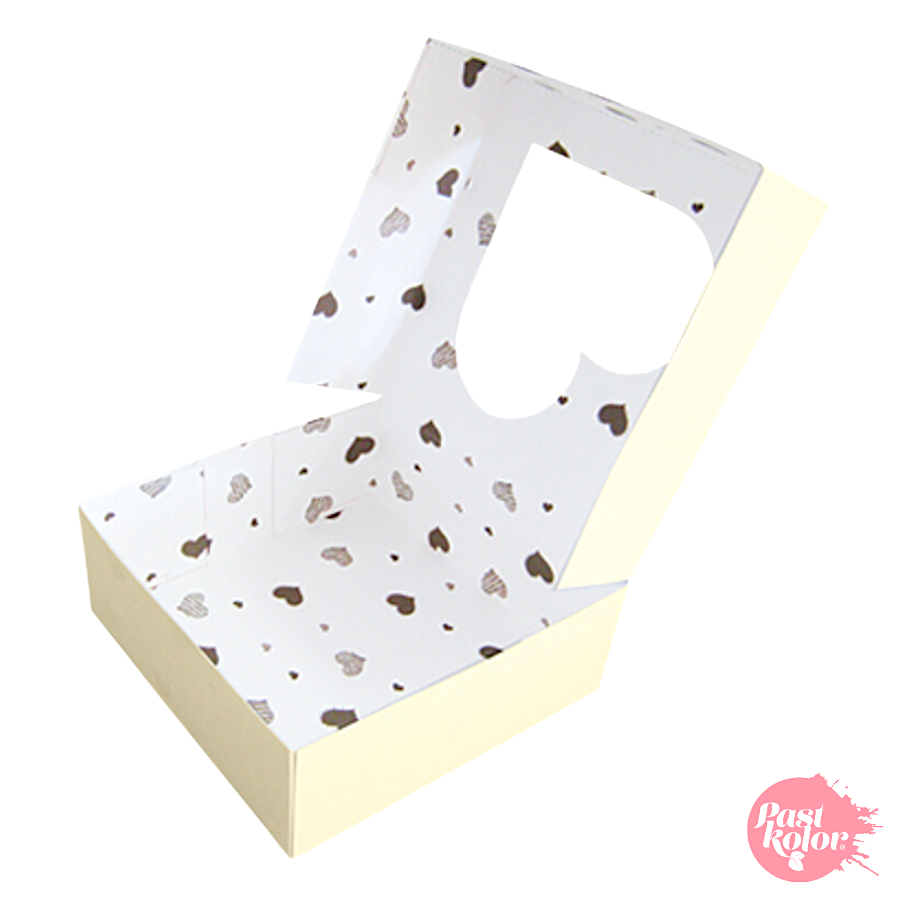 Caja Para Galletas Con Corazones - Color Champagne 2 Caja Para Galletas Con Corazones - Color Champagne - Imagen 2
