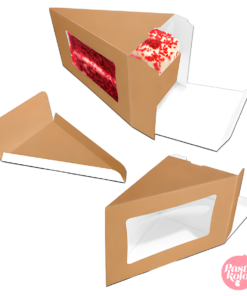 Caja + Bandeja Kraft Para Porcion De Tarta