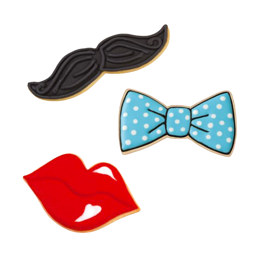 Set Cortadores Wilton - Bigote / Labios / Pajarita 3 Set Cortadores Wilton - Bigote / Labios / Pajarita - Imagen 3