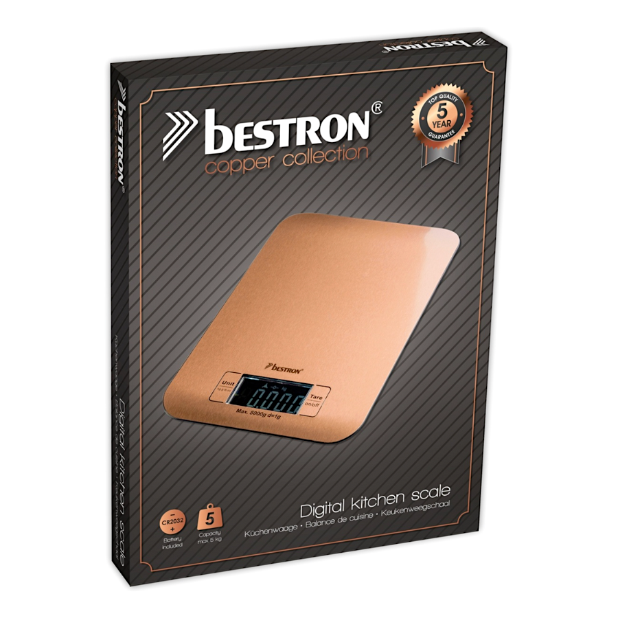 Bascula Digital De Cocina "copper" - Bestron 2 Bascula Digital De Cocina "copper" - Bestron - Imagen 2