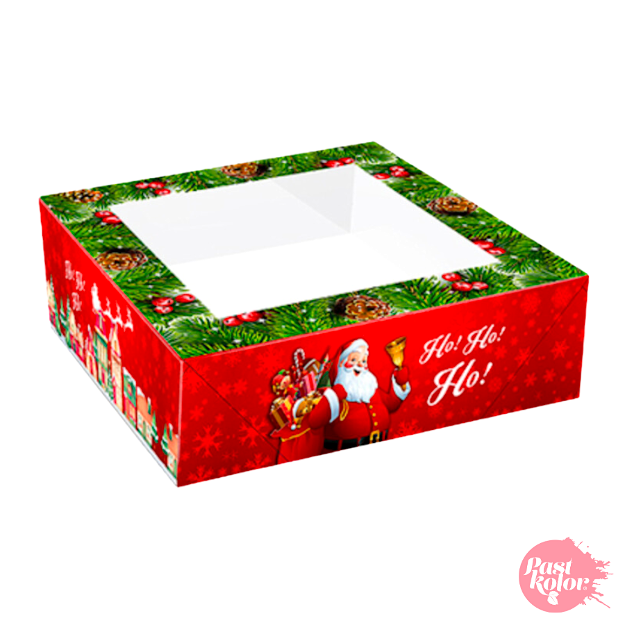 Caja Para Tarta Roja Santa Claus - 33 X 7,5 Cm 2 Caja Para Tarta Roja Santa Claus - 33 X 7,5 Cm - Imagen 2