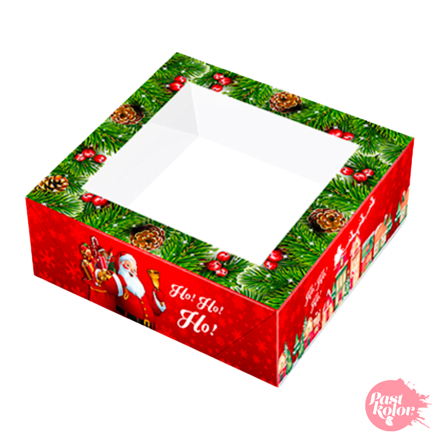 Caja Para Tarta Roja Santa Claus - 33 X 7,5 Cm 3 Caja Para Tarta Roja Santa Claus - 33 X 7,5 Cm - Imagen 3