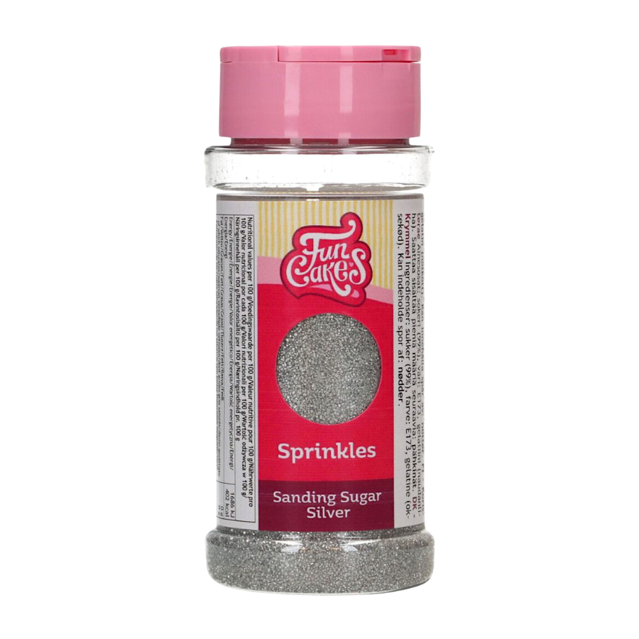 Azucar De Grano Fino "sanding Sugar" Funcakes - Plata (80 G) 2 Azucar De Grano Fino "sanding Sugar" Funcakes - Plata (80 G) - Imagen 2