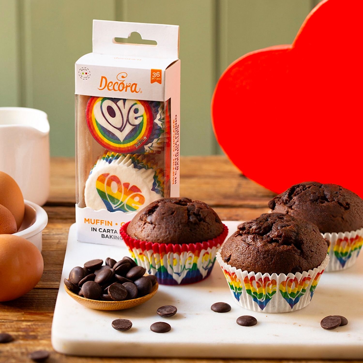 Capsulas Cupcakes Arcoiris "love" - Decora 2 Capsulas Cupcakes Arcoiris "love" - Decora - Imagen 2