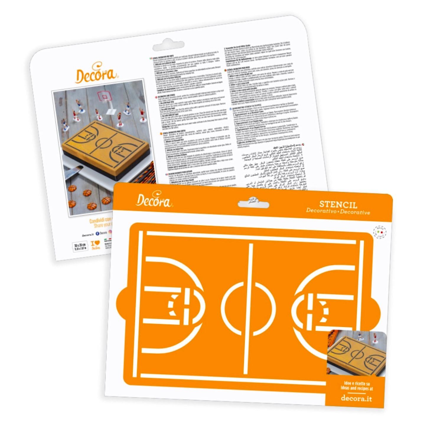 Plantilla Decorativa Para Tartas Campo De Baloncesto – Decora 2 Plantilla Decorativa Para Tartas Campo De Baloncesto – Decora - Imagen 2