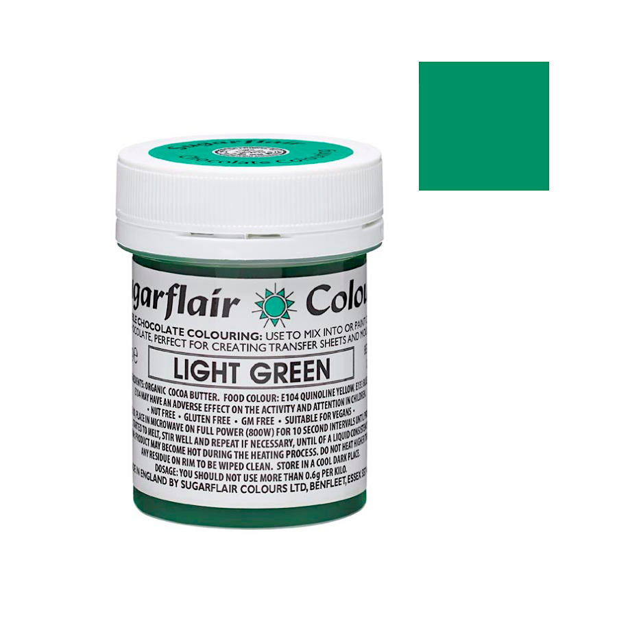 COLORANTE PARA CHOCOLATE SUGARFLAIR - LIGHT GREEN / VERDE CLARO 35 G 1 COLORANTE PARA CHOCOLATE SUGARFLAIR - LIGHT GREEN / VERDE CLARO 35 G