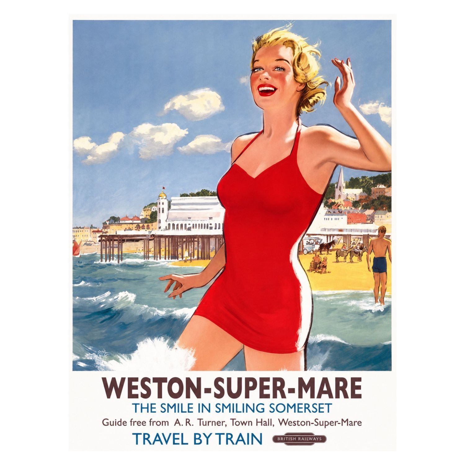 CHAPA METALICA DECORATIVA "WESTON-SUPER-MARE" VINTAGE – 40 X 30 CM 1 CHAPA METALICA DECORATIVA "WESTON-SUPER-MARE" VINTAGE – 40 X 30 CM