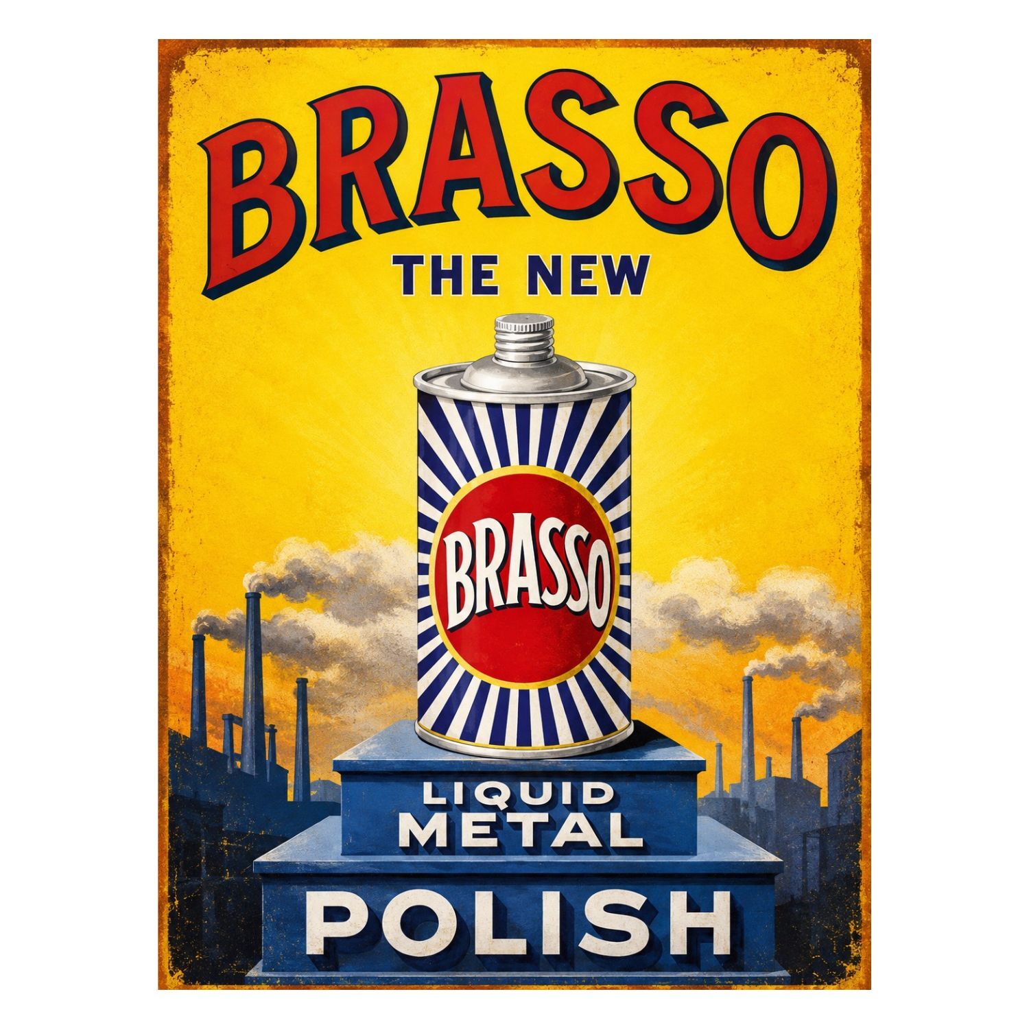 CHAPA METALICA DECORATIVA "BRASSO POLISH" VINTAGE – 40 X 30 CM 1 CHAPA METALICA DECORATIVA "BRASSO POLISH" VINTAGE – 40 X 30 CM