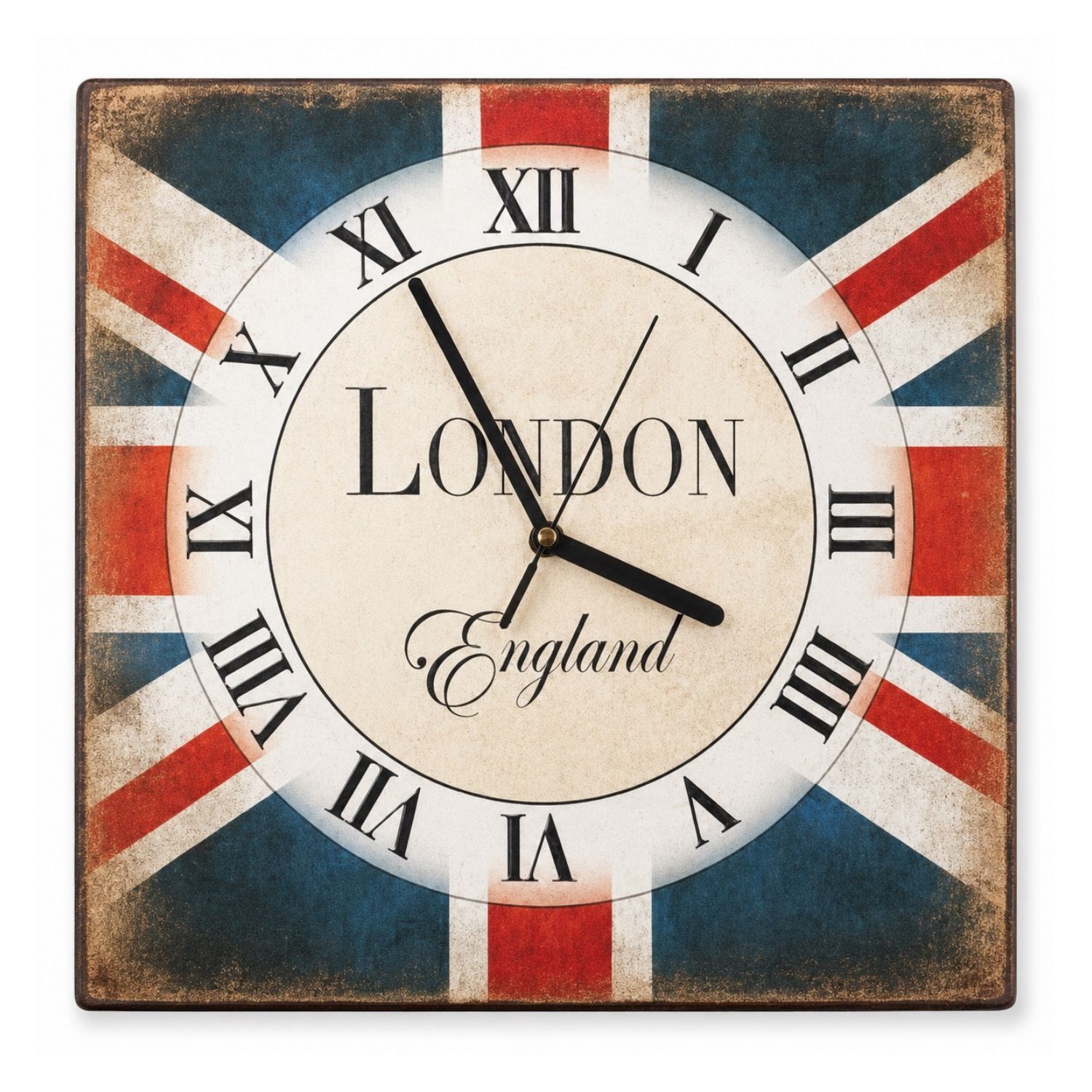 RELOJ DE PARED METALICO LONDON ENGLAND BANDERA BRITANICA VINTAGE – 30 CM 1 RELOJ DE PARED METALICO LONDON ENGLAND BANDERA BRITANICA VINTAGE – 30 CM