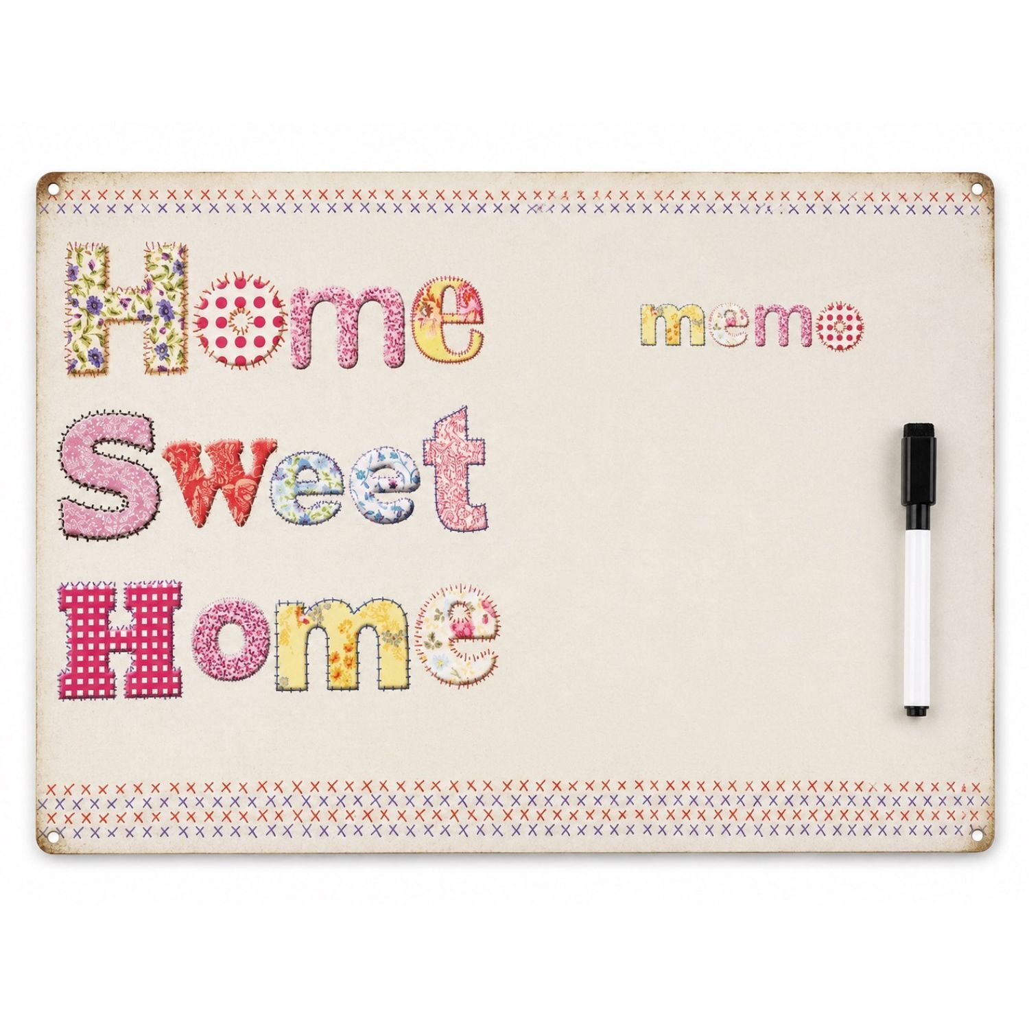 PIZARRA METALICA BORRABLE "HOME SWEET HOME" – 40 X 30 CM 1 PIZARRA METALICA BORRABLE "HOME SWEET HOME" – 40 X 30 CM