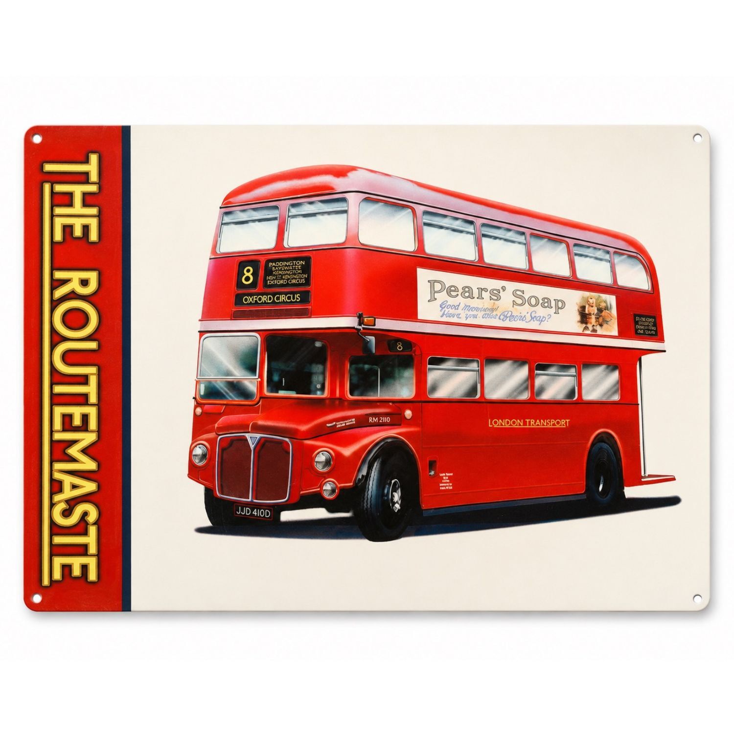 CHAPA METALICA DECORATIVA "THE ROUTEMASTER" AUTOBUS DE LONDRES VINTAGE – 40 X 30 CM 1 CHAPA METALICA DECORATIVA "THE ROUTEMASTER" AUTOBUS DE LONDRES VINTAGE – 40 X 30 CM