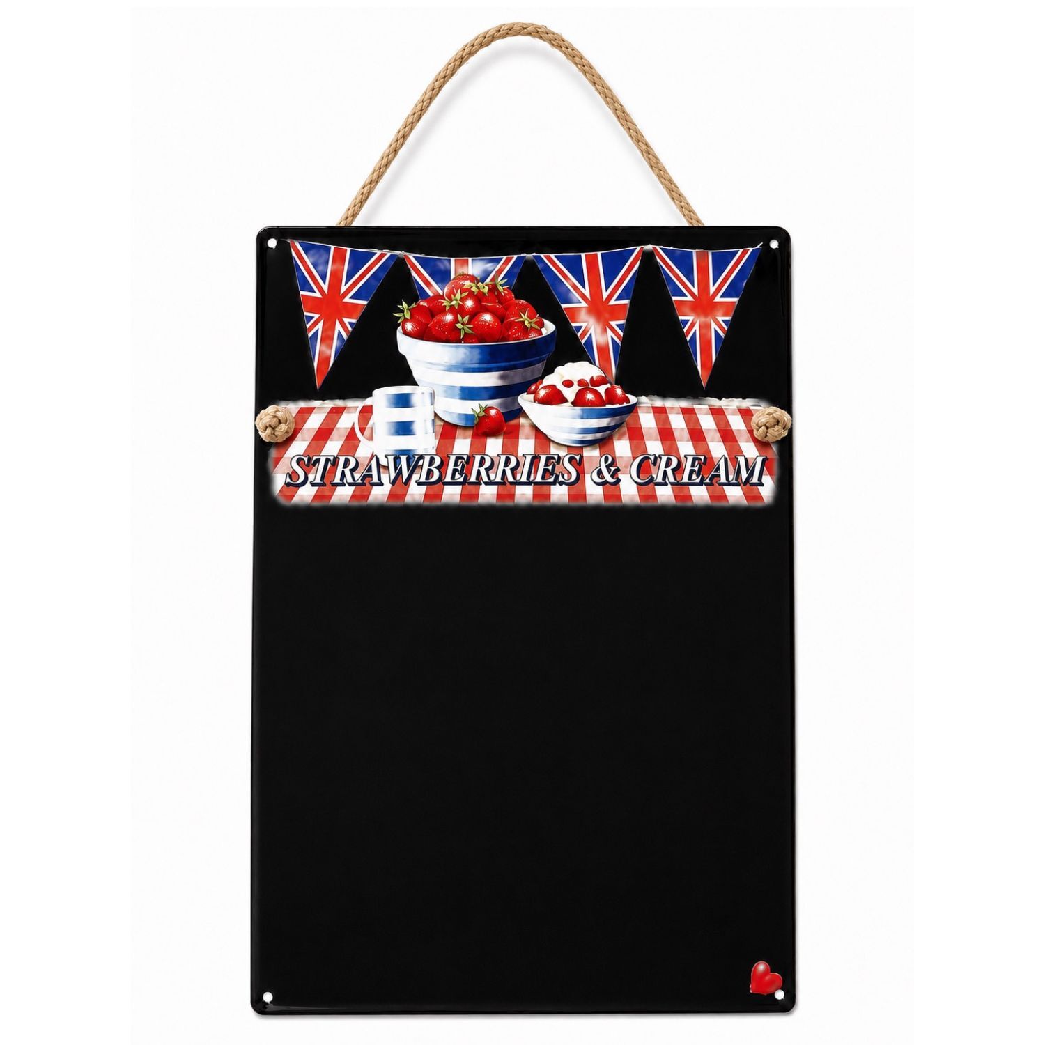 PIZARRA DE PARED "STRAWBERRIES & CREAM" FRESAS VINTAGE – 25 X 40 CM 1 PIZARRA DE PARED "STRAWBERRIES & CREAM" FRESAS VINTAGE – 25 X 40 CM