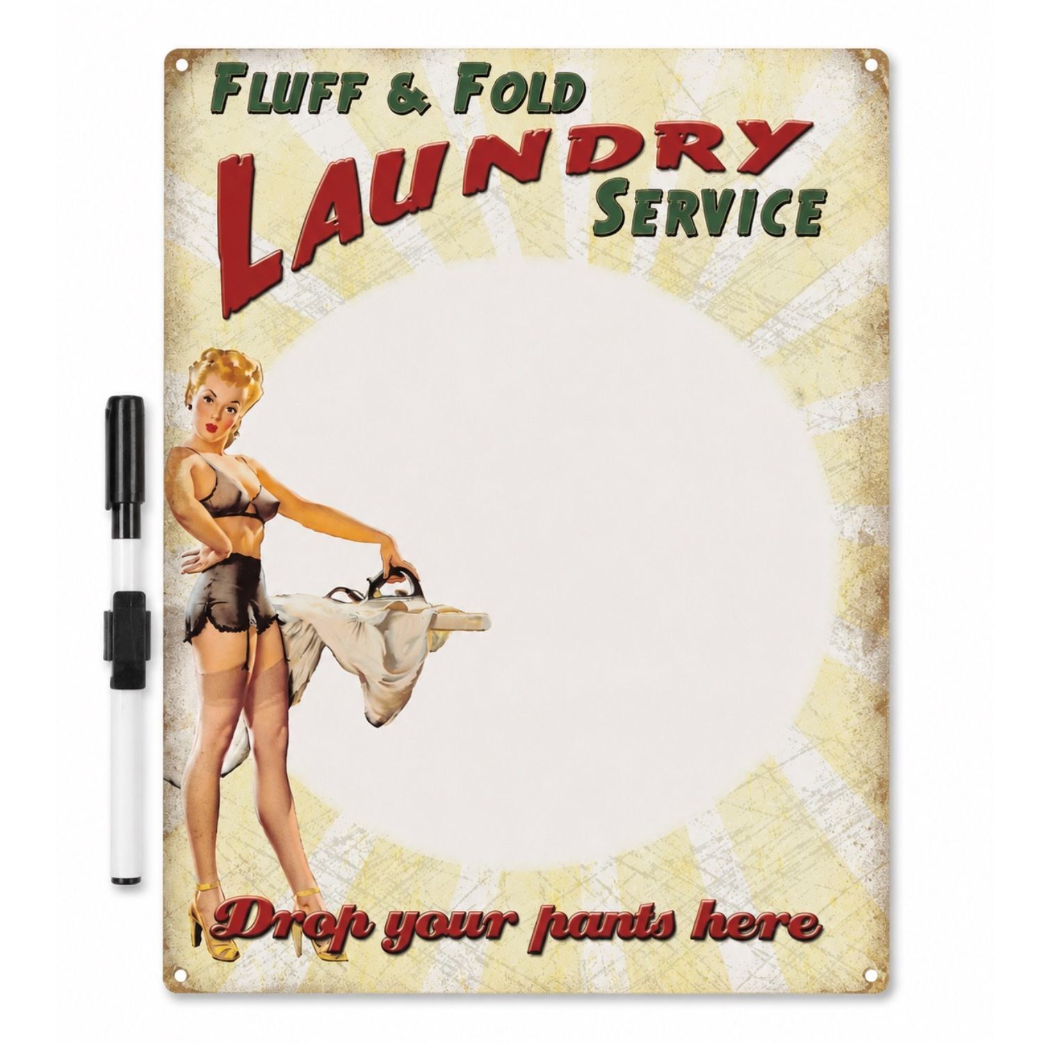 PIZARRA METALICA BORRABLE "FLUFF & FOLD LAUNDRY SERVICE" – 40 X 30 CM 1 PIZARRA METALICA BORRABLE "FLUFF & FOLD LAUNDRY SERVICE" – 40 X 30 CM