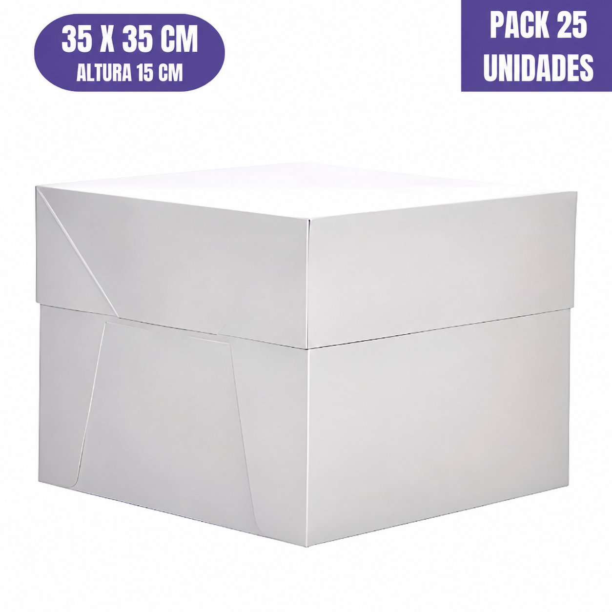 CAJA PARA TARTA CUADRADA BLANCA - 35 CM ( 25 UNIDADES ) 1 CAJA PARA TARTA CUADRADA BLANCA - 35 CM ( 25 UNIDADES )