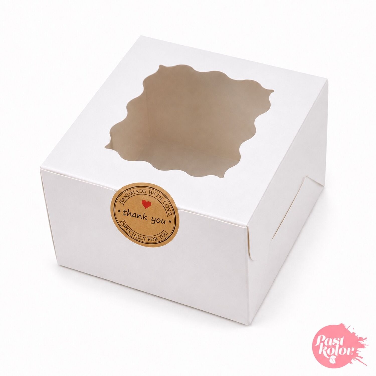 CAJA PARA 1 CUPCAKE BLANCA CON VENTANA Y PEGATINA “THANK YOU” - SET 50 U 1 CAJA PARA 1 CUPCAKE BLANCA CON VENTANA Y PEGATINA “THANK YOU” - SET 50 U