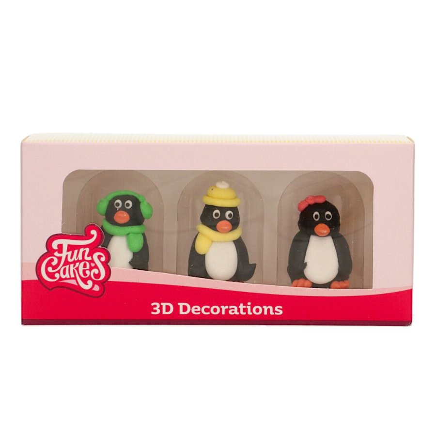 DECORACIONES DE AZUCAR (3D) FUNCAKES - PINGÜINOS 1 DECORACIONES DE AZUCAR (3D) FUNCAKES - PINGÜINOS