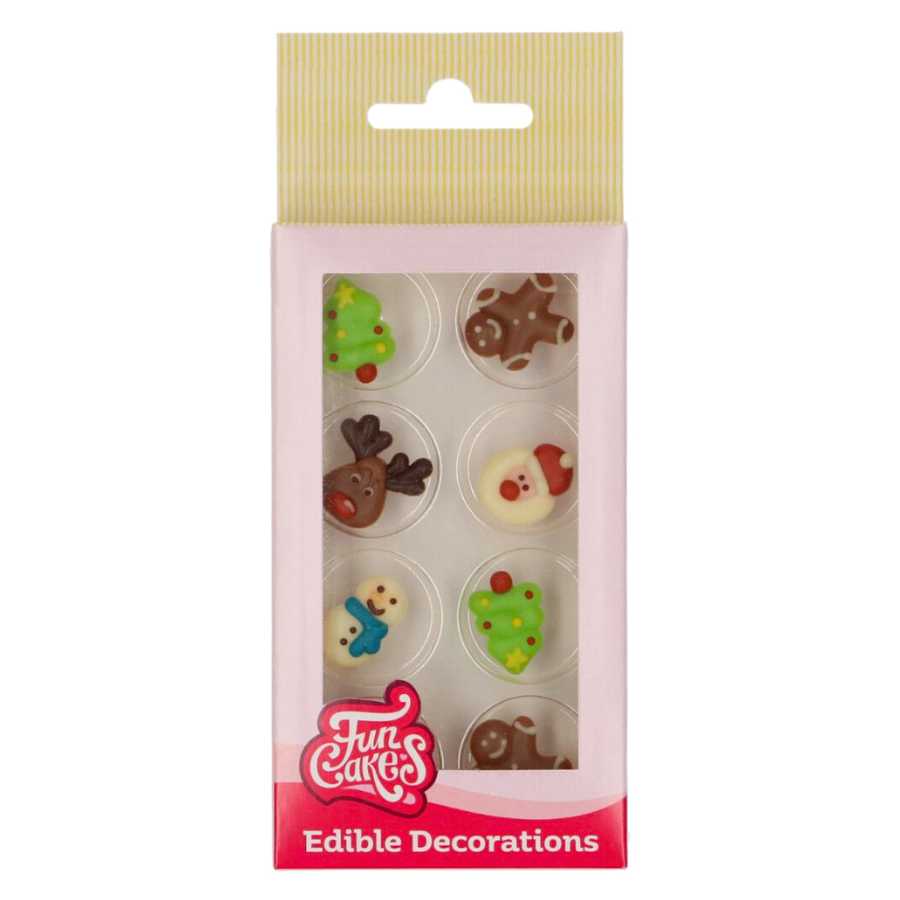 DECORACIONES DE CHOCOLATE FUNCAKES - NAVIDAD 1 DECORACIONES DE CHOCOLATE FUNCAKES - NAVIDAD