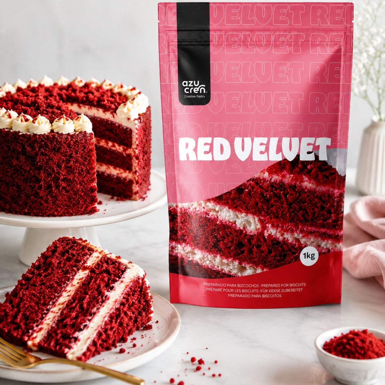 PREPARADO RED VELVET AZUCREN - 1 KG 2 PREPARADO RED VELVET AZUCREN - 1 KG - Imagen 2