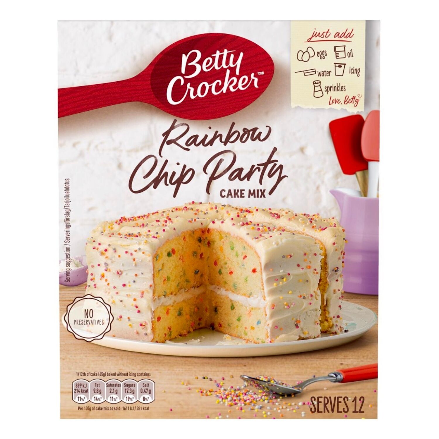 PREPARADO PARA TARTA RAINBOW CHIP (425 G) - BETTY CROCKER 1 PREPARADO PARA TARTA RAINBOW CHIP (425 G) - BETTY CROCKER