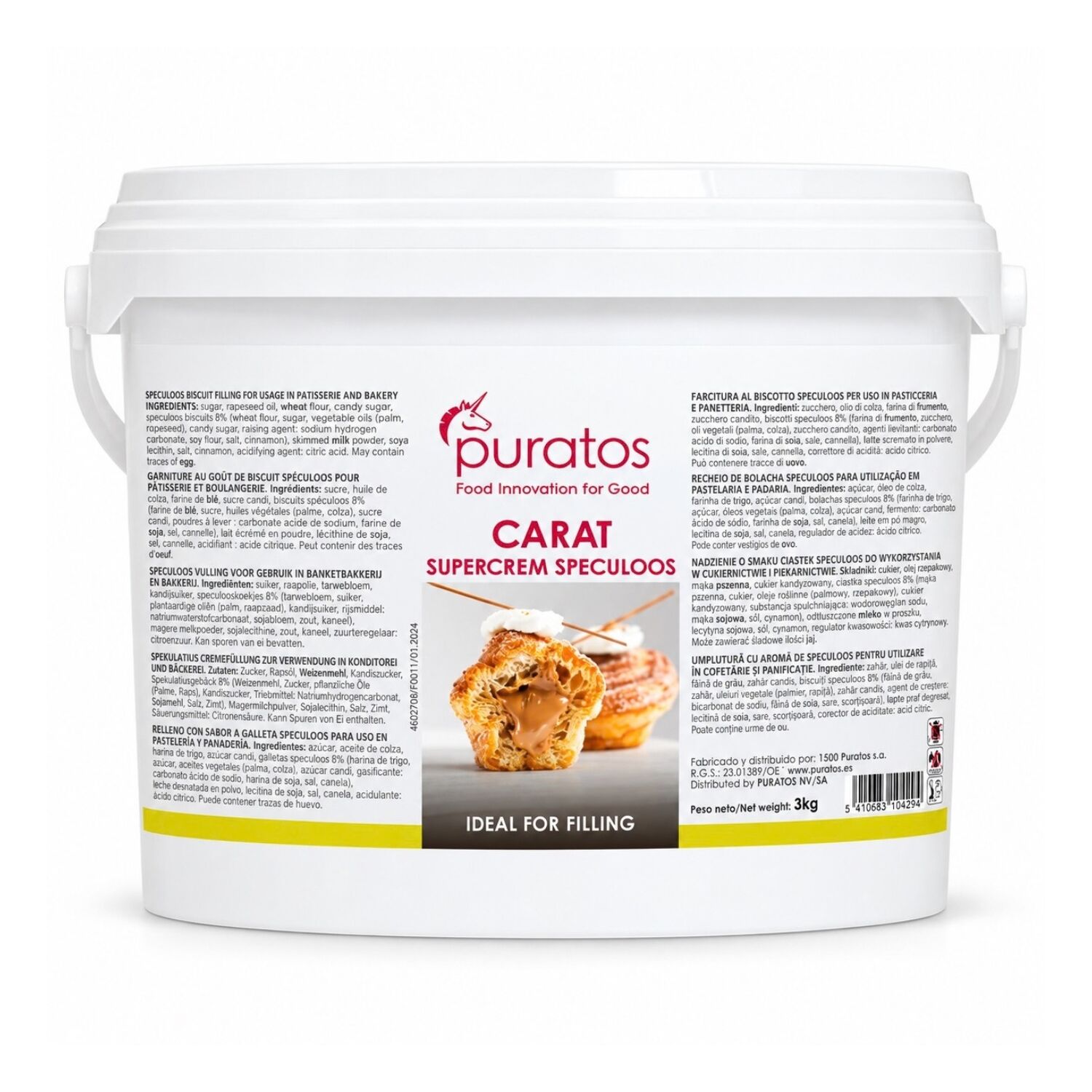 CREMA DE GALLETA ESPECULOS SUPERCREM PURATOS - 3 KG 1 CREMA DE GALLETA ESPECULOS SUPERCREM PURATOS - 3 KG