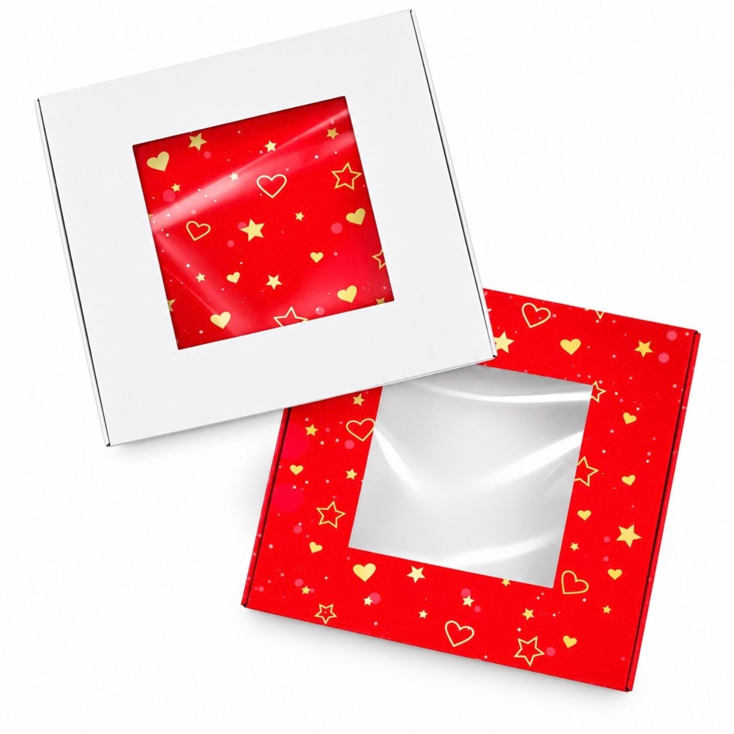 CAJA PARA GALLETAS CUADRADA REVERSIBLE BLANCA Y ROJA PASTKOLOR - 10 X 10 X 3,5 CM 2 CAJA PARA GALLETAS CUADRADA REVERSIBLE BLANCA Y ROJA PASTKOLOR - 10 X 10 X 3,5 CM - Imagen 2