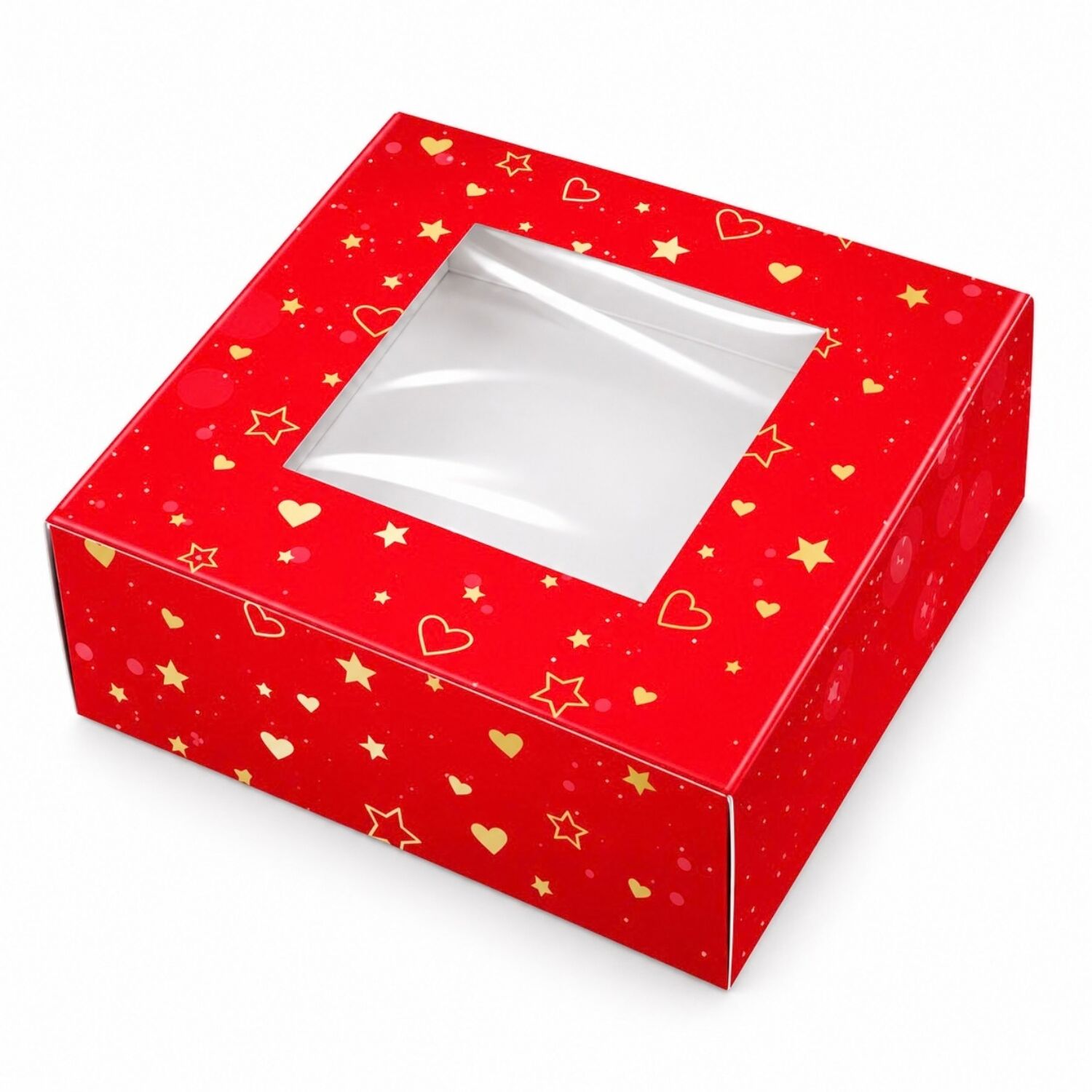 CAJA PARA GALLETAS CUADRADA REVERSIBLE BLANCA Y ROJA PASTKOLOR - 10 X 10 X 3,5 CM 1 CAJA PARA GALLETAS CUADRADA REVERSIBLE BLANCA Y ROJA PASTKOLOR - 10 X 10 X 3,5 CM