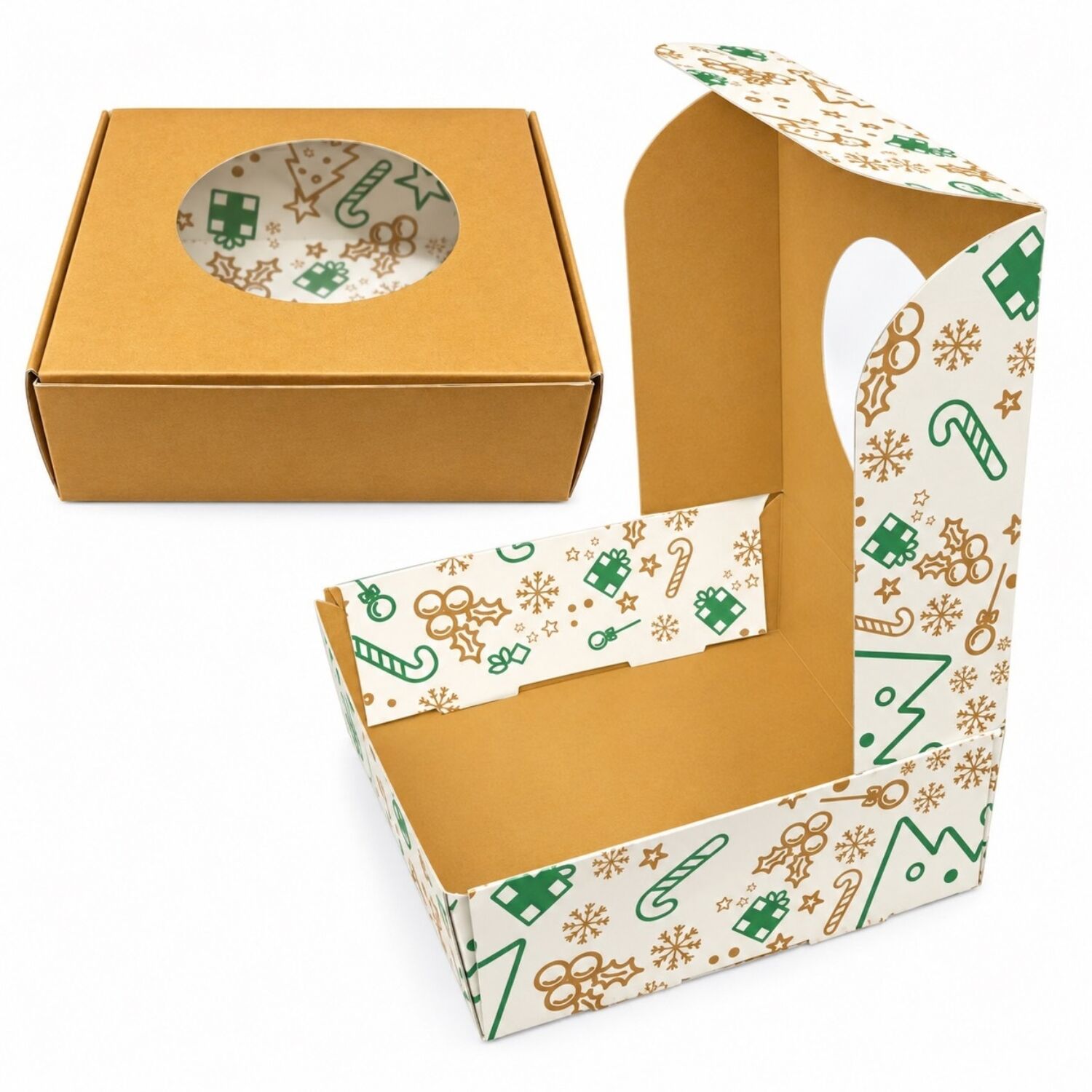CAJA PARA GALLETAS CUADRADA REVERSIBLE NAVIDAD KRAFT Y BLANCA CON VENTANA PASTKOLOR - 10 X 10 X 3,5 CM 4 CAJA PARA GALLETAS CUADRADA REVERSIBLE NAVIDAD KRAFT Y BLANCA CON VENTANA PASTKOLOR - 10 X 10 X 3,5 CM - Imagen 4