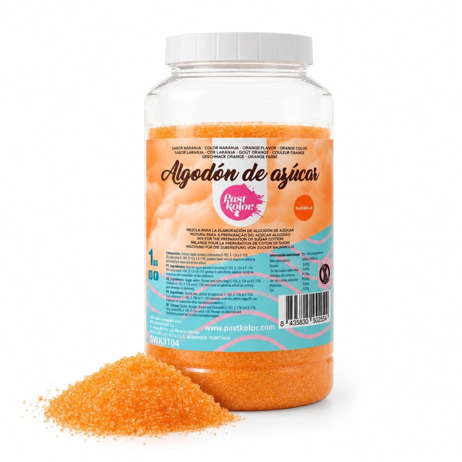 ALGODON DE AZUCAR NARANJA 1 KG - SABOR NARANJA 1 ALGODON DE AZUCAR NARANJA 1 KG - SABOR NARANJA