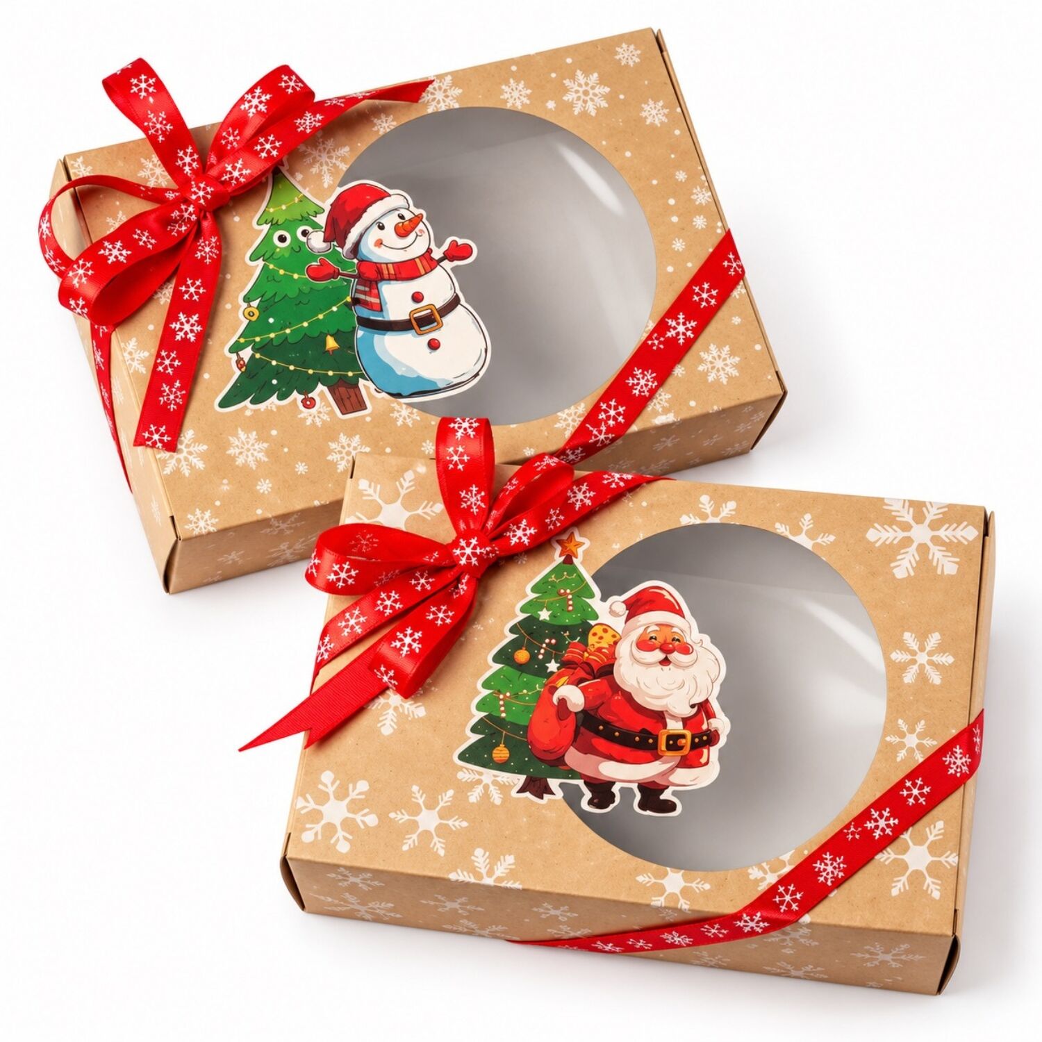CAJAS NAVIDAD KRAFT PAPA NOEL Y MUÑECO DE NIEVE CON VENTANA (6 U) - MOPEC 1 CAJAS NAVIDAD KRAFT PAPA NOEL Y MUÑECO DE NIEVE CON VENTANA (6 U) - MOPEC