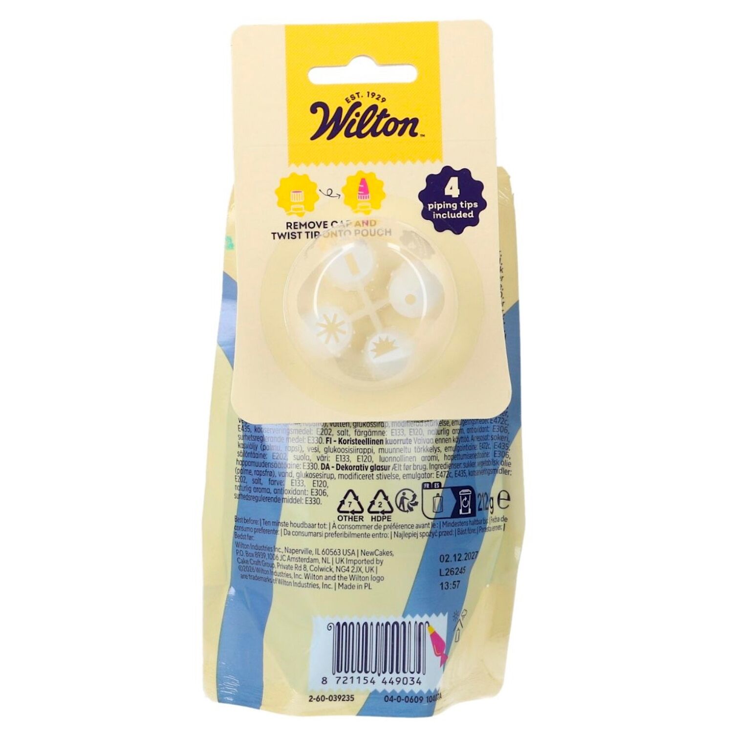 GLASEADO AZUL LISTO PARA USAR CON 4 BOQUILLAS WILTON - 212 G 2 GLASEADO AZUL LISTO PARA USAR CON 4 BOQUILLAS WILTON - 212 G - Imagen 2