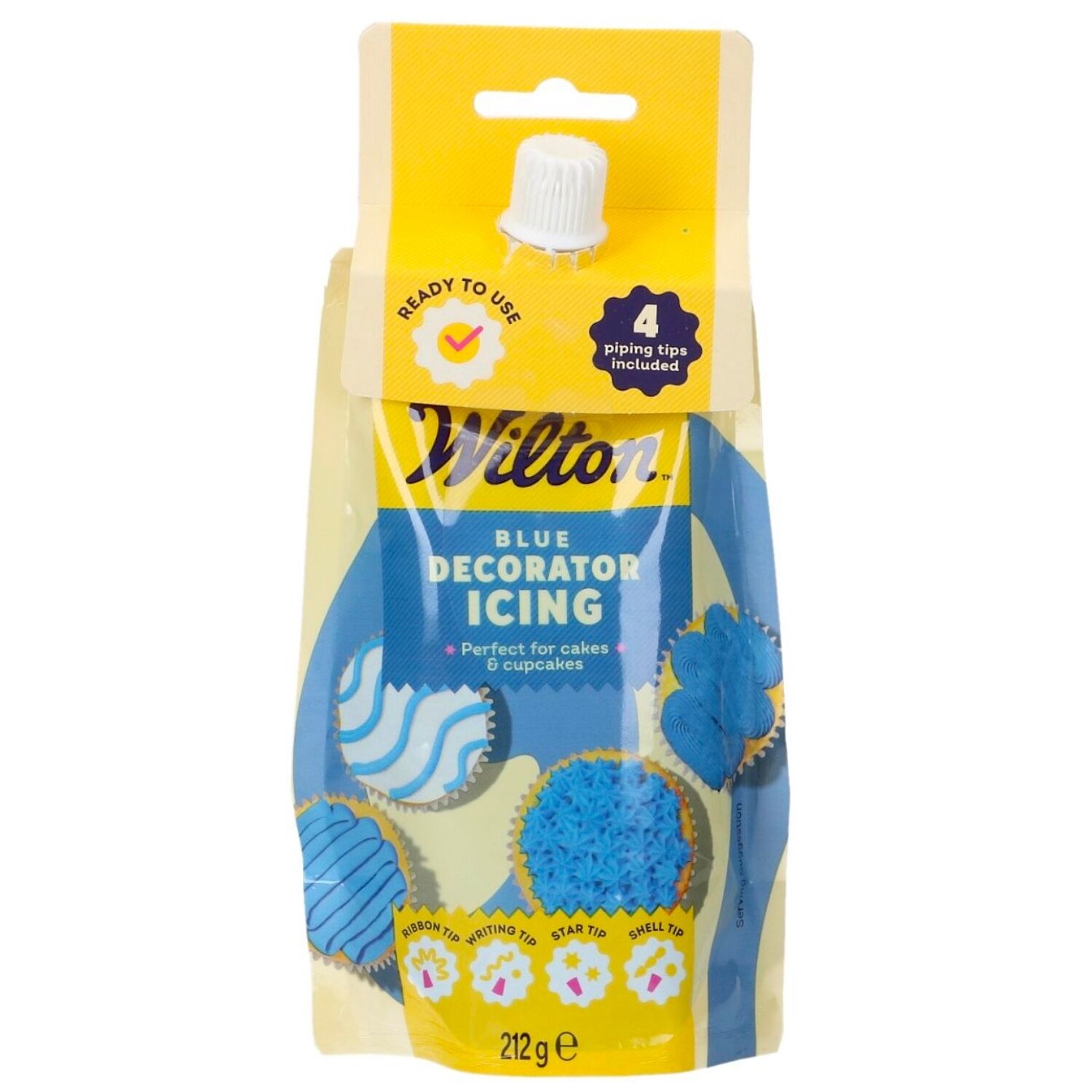 GLASEADO AZUL LISTO PARA USAR CON 4 BOQUILLAS WILTON - 212 G 1 GLASEADO AZUL LISTO PARA USAR CON 4 BOQUILLAS WILTON - 212 G