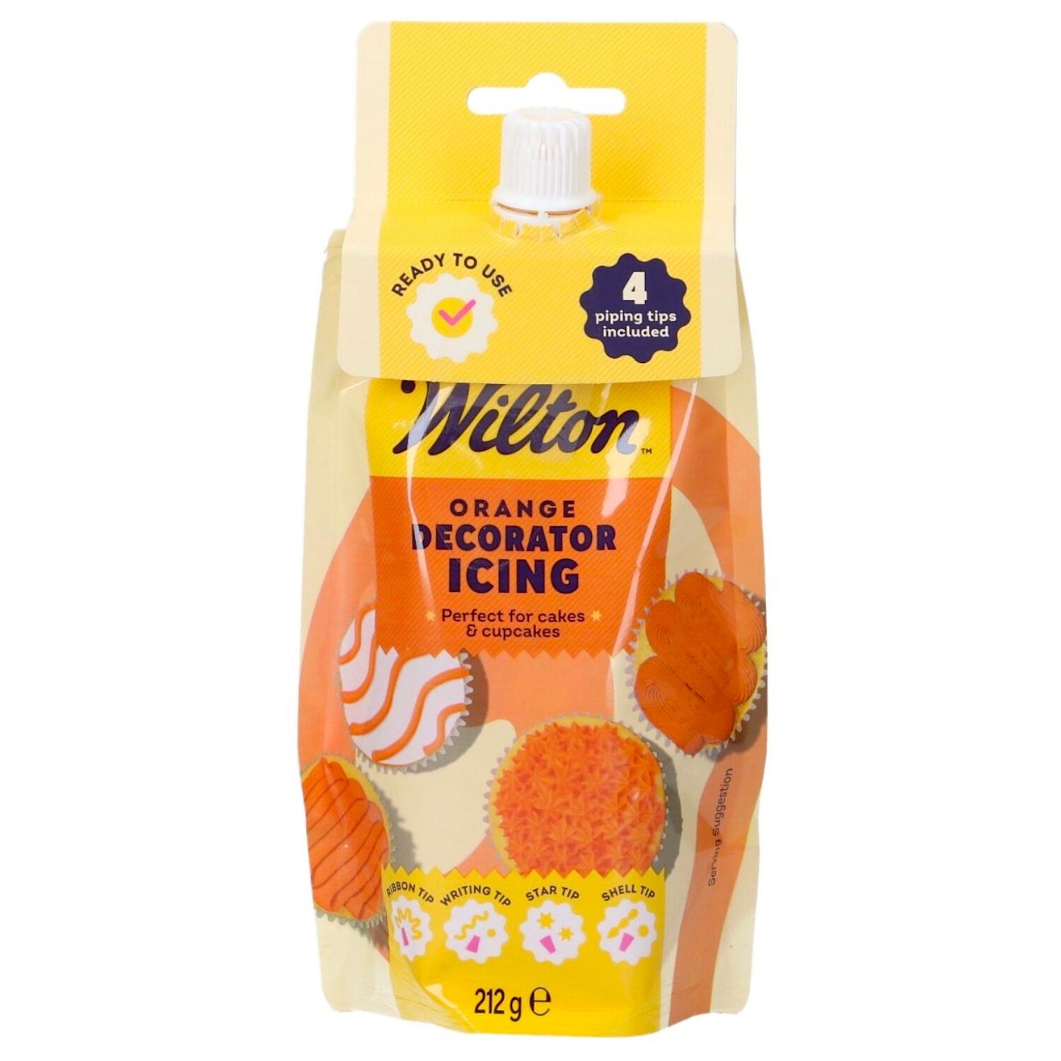 GLASEADO NARANJA LISTO PARA USAR CON 4 BOQUILLAS WILTON - 212 G 1 GLASEADO NARANJA LISTO PARA USAR CON 4 BOQUILLAS WILTON - 212 G