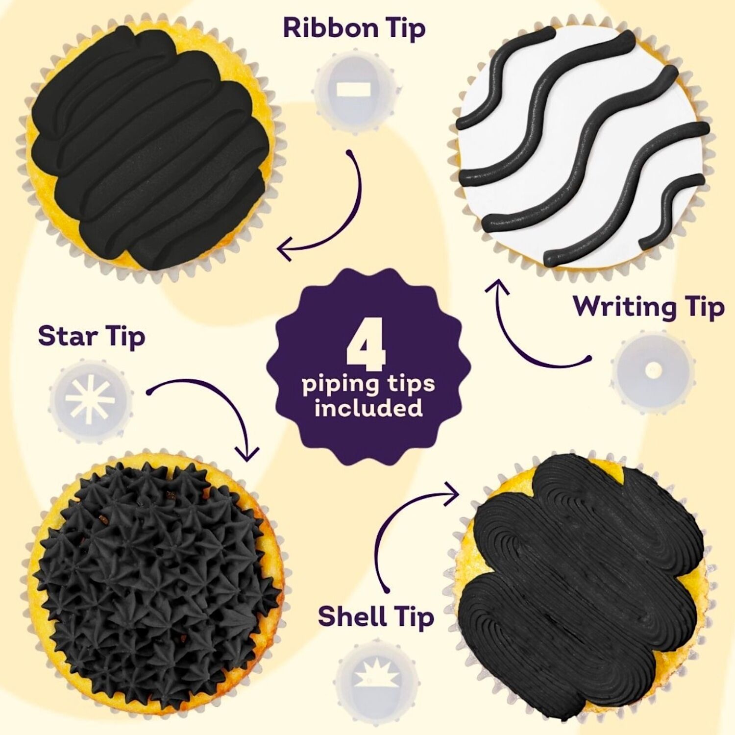 GLASEADO NEGRO LISTO PARA USAR CON 4 BOQUILLAS WILTON - 212 G 3 GLASEADO NEGRO LISTO PARA USAR CON 4 BOQUILLAS WILTON - 212 G - Imagen 3